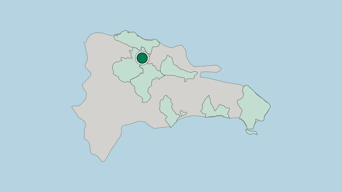 Map of Santiago de los Caballeros in Dominican Republic