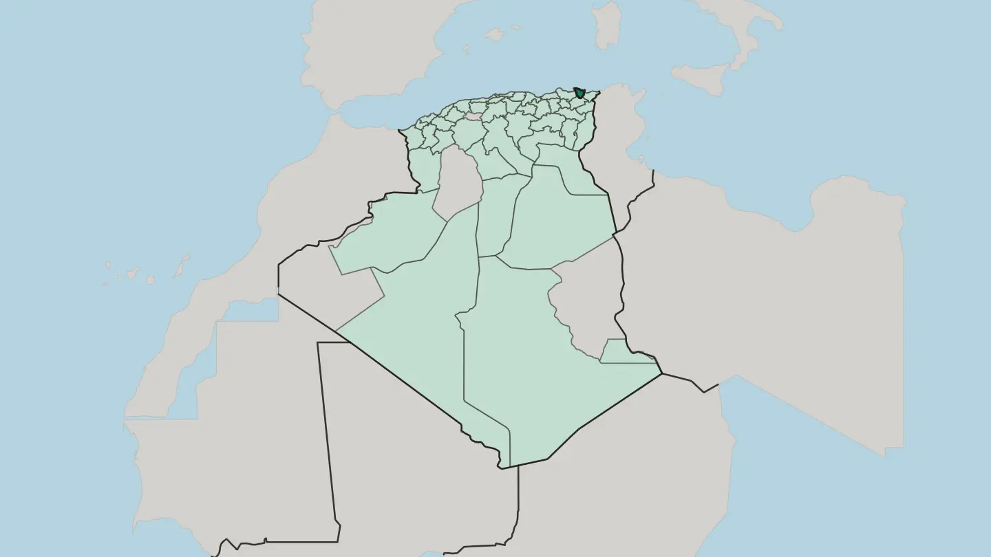 Map of Annaba in Algeria