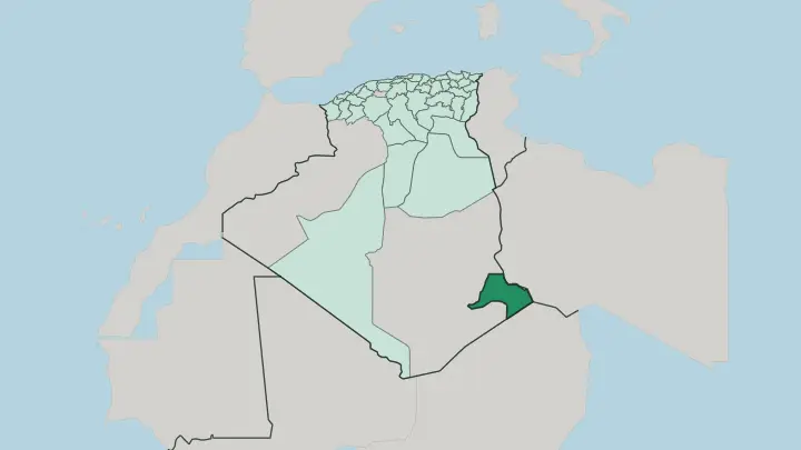 Map of Djanet in Algeria