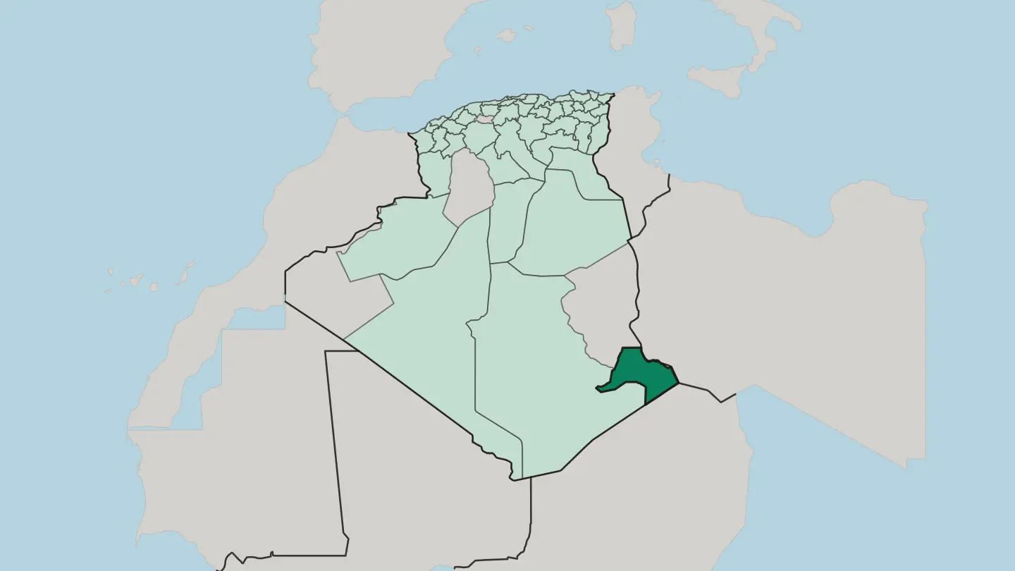 Map of Djanet in Algeria