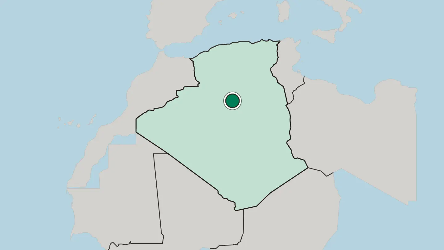 Map of El Menia in Algeria