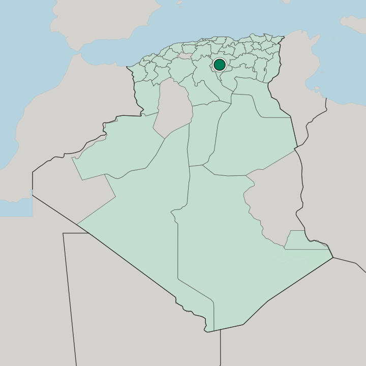 Map showing Bou Saâda — In Algeria