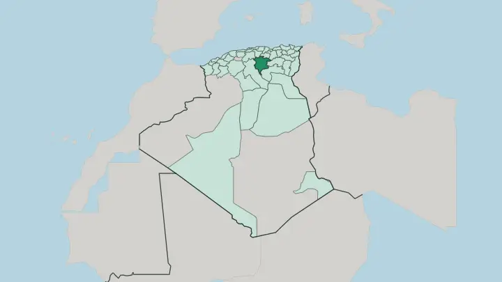 Map of M’sila in Algeria