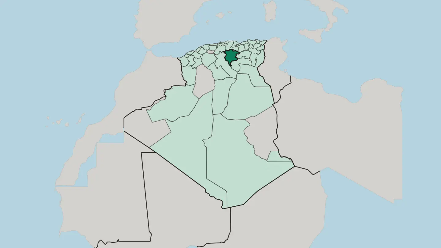 Map of M’sila in Algeria
