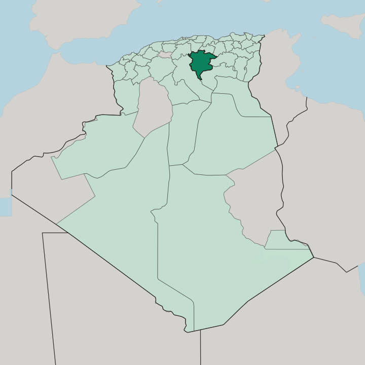 Map showing M’sila — In Algeria