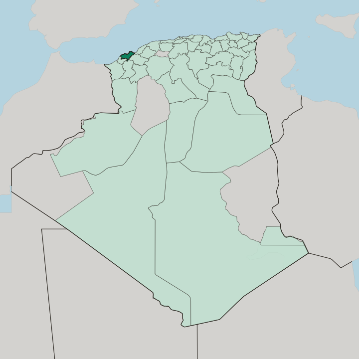Map showing Oran — In Algeria