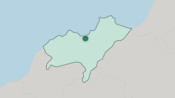 Map of Oran in Algeria