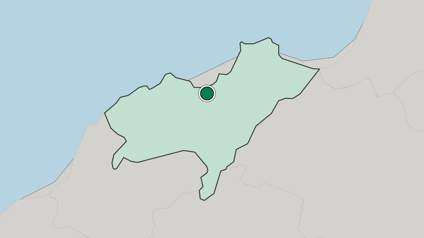 Map of Oran in Algeria