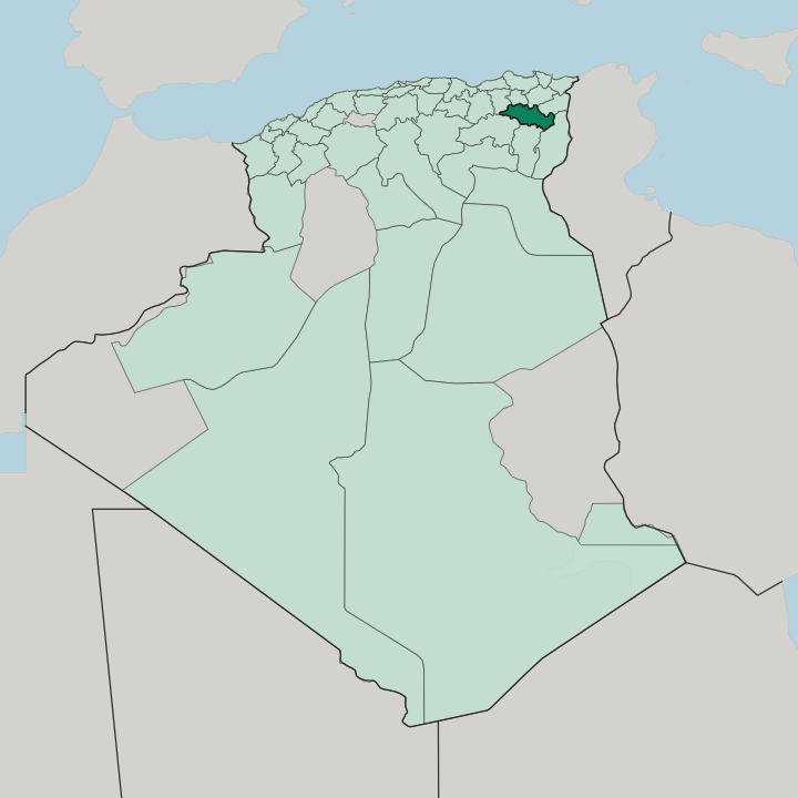 Map showing Oum el Bouaghi — In Algeria