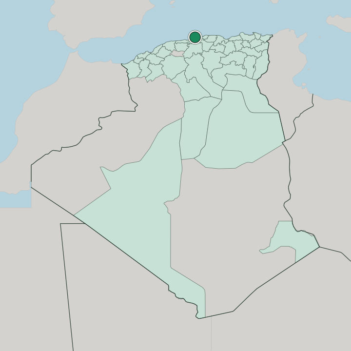 Map showing Algiers — In Algeria