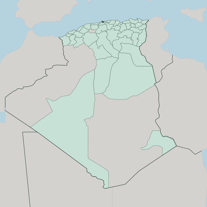 Map showing Wilaya d’ Alger — In Algeria