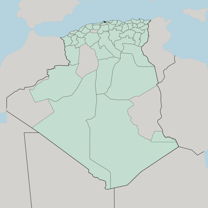 Map showing Wilaya d’ Alger — In Algeria
