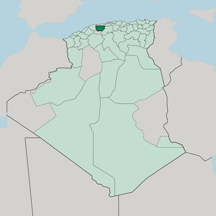 Map showing Wilaya de Aïn Defla — In Algeria