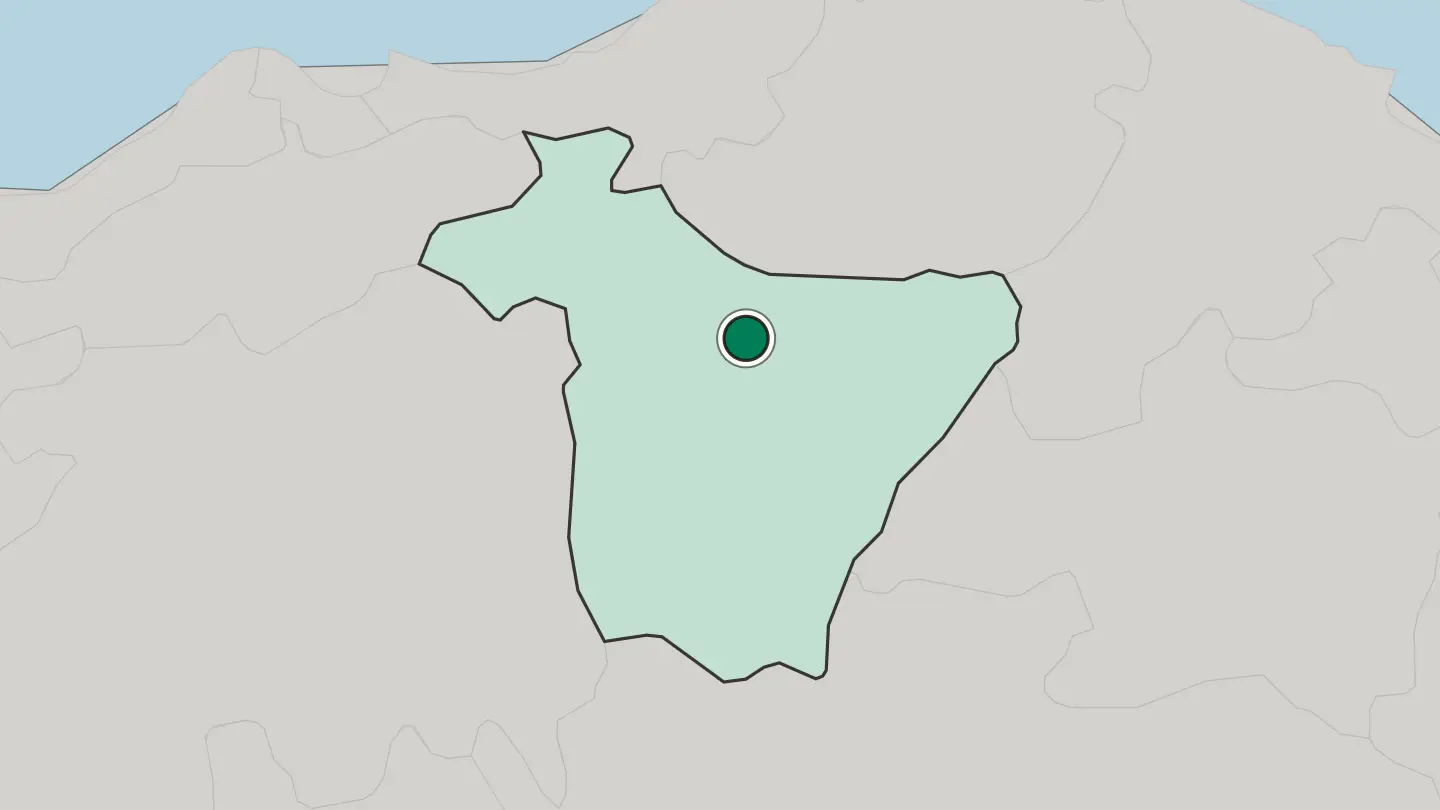 Map of Bouïra in Algeria