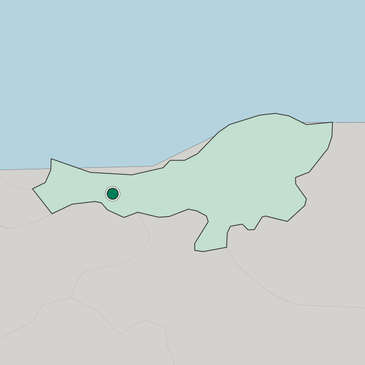 Map showing Boudouaou — In Wilaya de Boumerdes