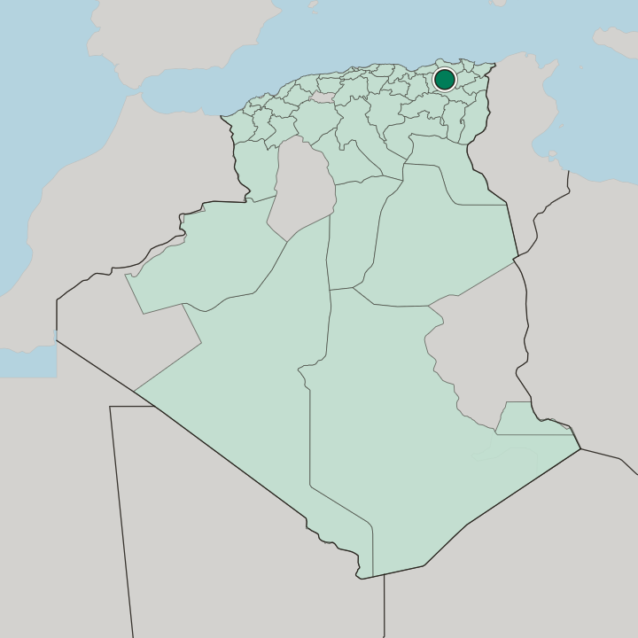 Map showing Constantine — In Algeria