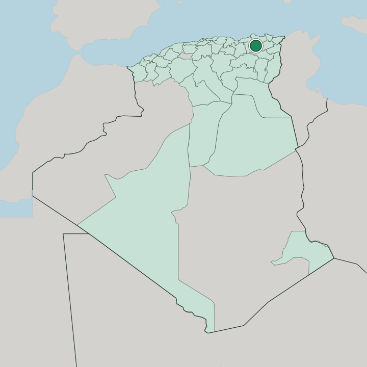 Map showing Constantine — In Algeria