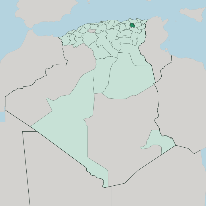 Map showing Wilaya de Constantine — In Algeria
