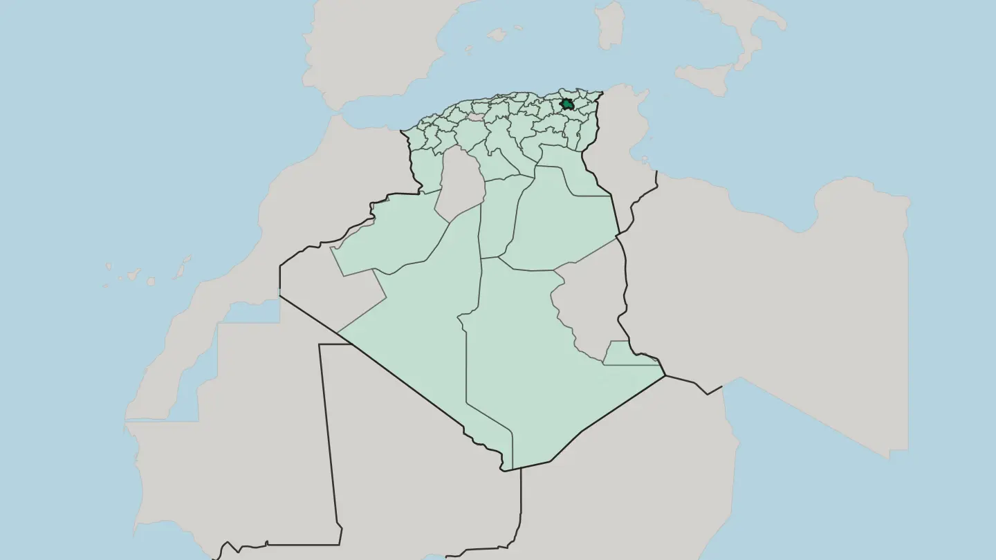 Map of Wilaya de Constantine in Algeria