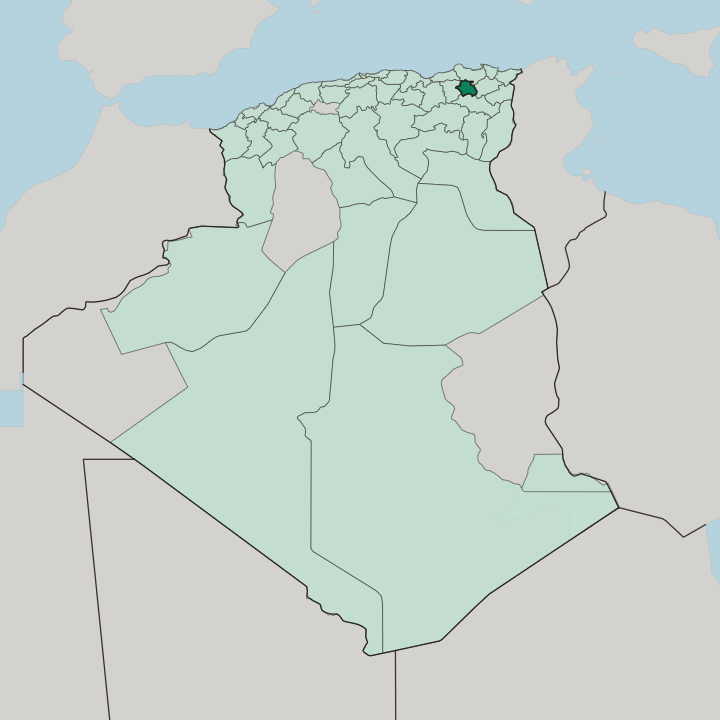 Map showing Wilaya de Constantine — In Algeria