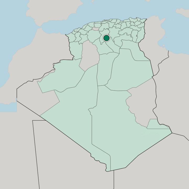 Map showing Djelfa — In Algeria