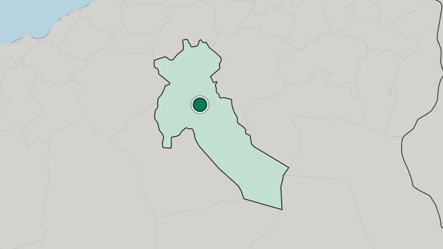 Map of Djelfa in Algeria
