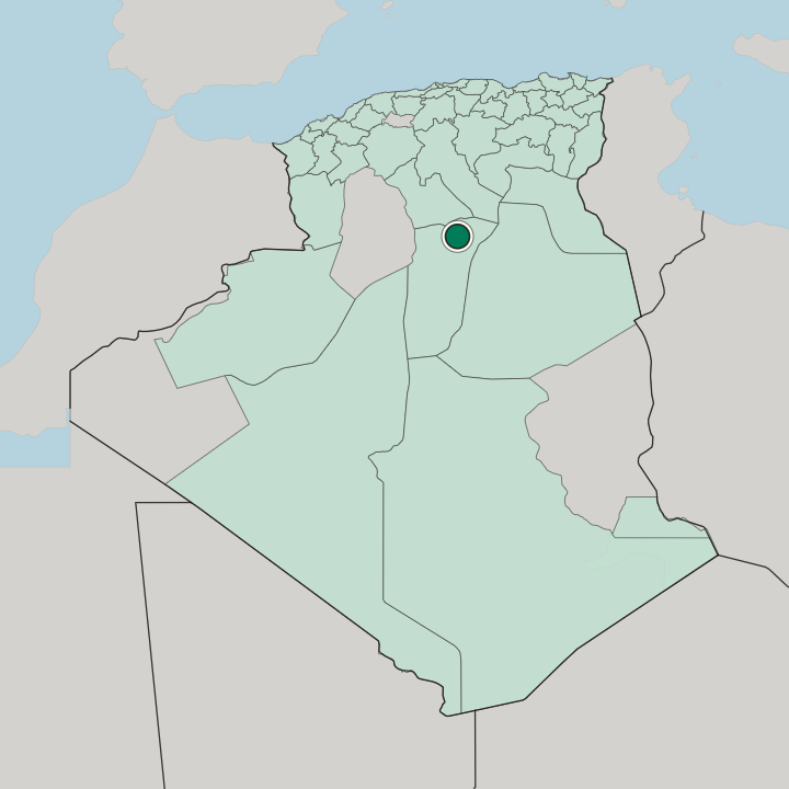 Map showing Ghardaïa — In Algeria