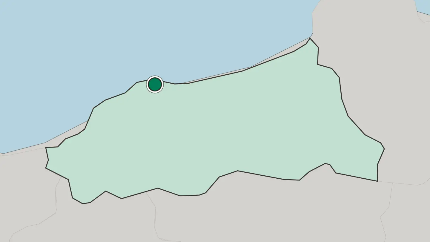 Map of Jijel in Algeria