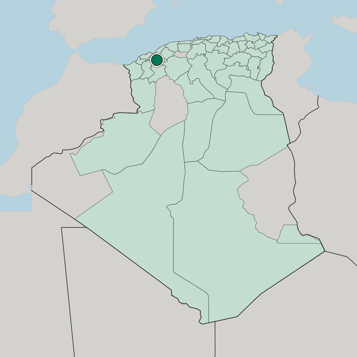 Map showing Mascara — In Algeria
