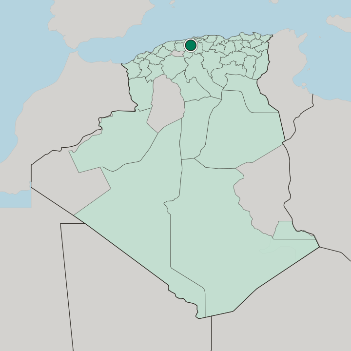 Map showing Médéa — In Algeria