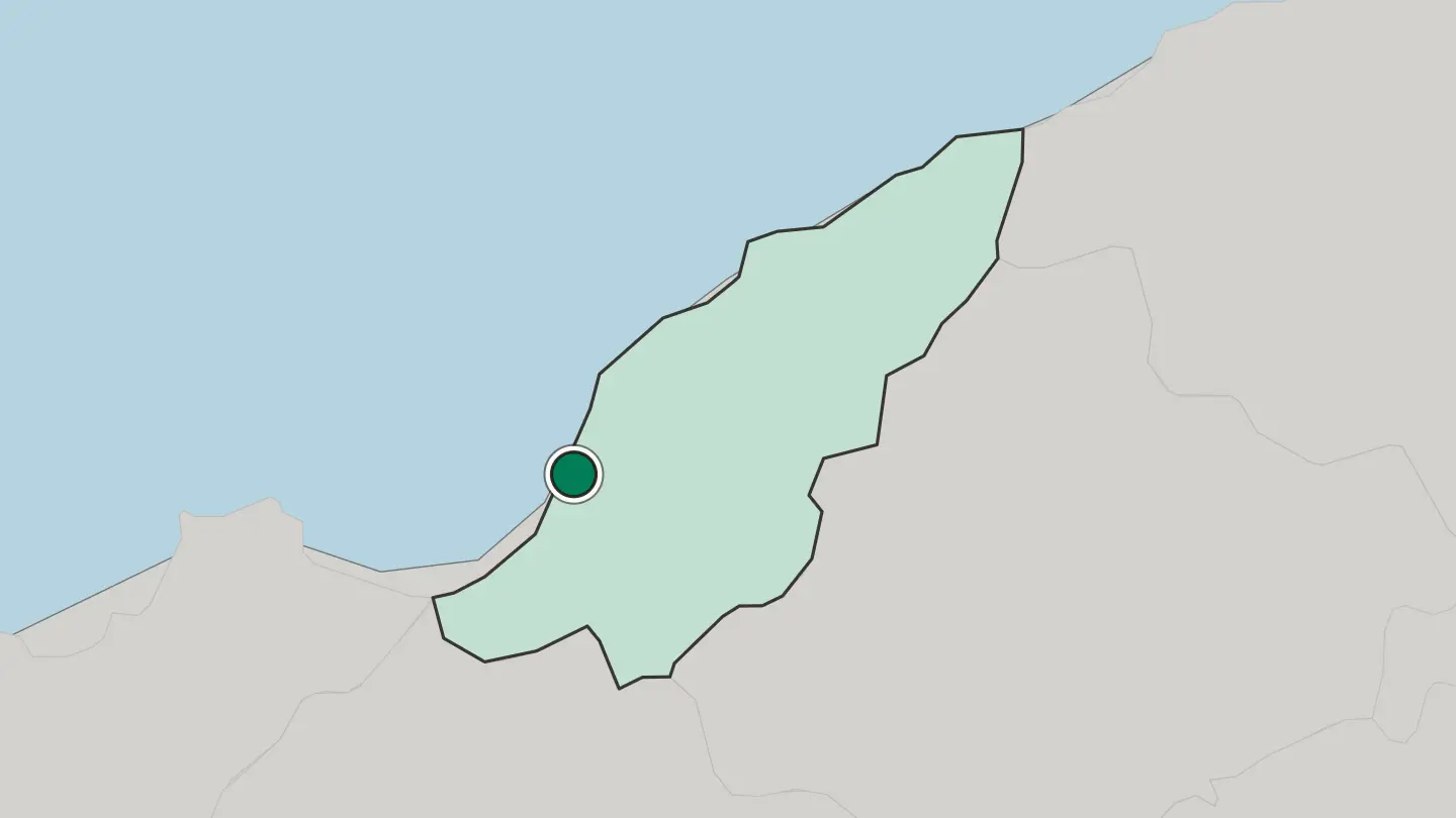 Map of Mostaganem in Algeria