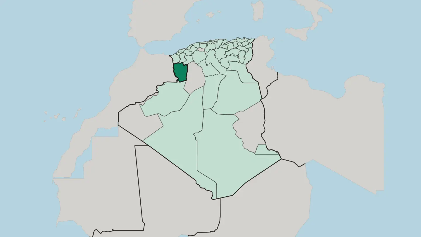 Map of Wilaya de Naama in Algeria