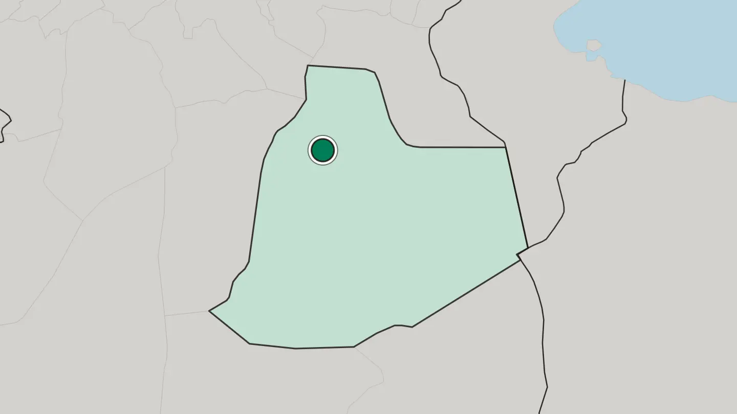 Map of Ouargla in Algeria