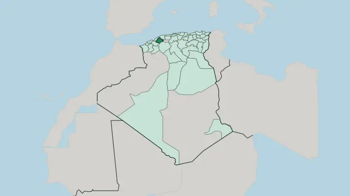 Map of Wilaya de Relizane in Algeria