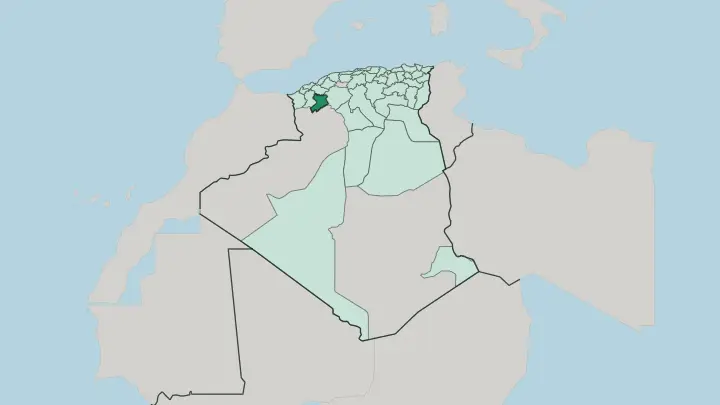 Map of Wilaya de Saïda in Algeria