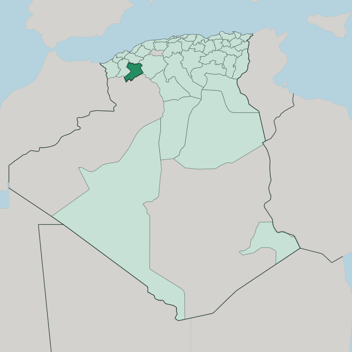 Map showing Wilaya de Saïda — In Algeria