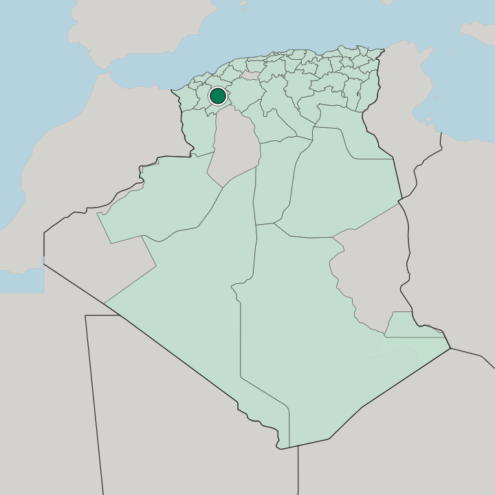 Map showing Saïda — In Algeria