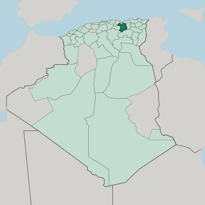 Map showing Wilaya de Sétif — In Algeria
