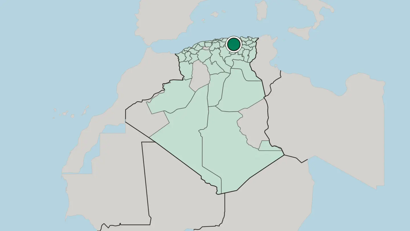 Map of Sétif in Algeria