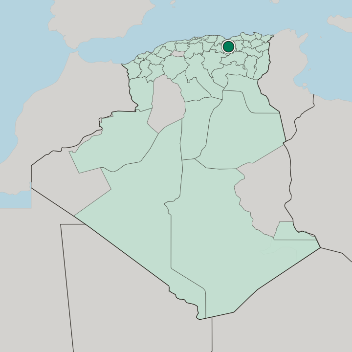 Map showing Sétif — In Algeria