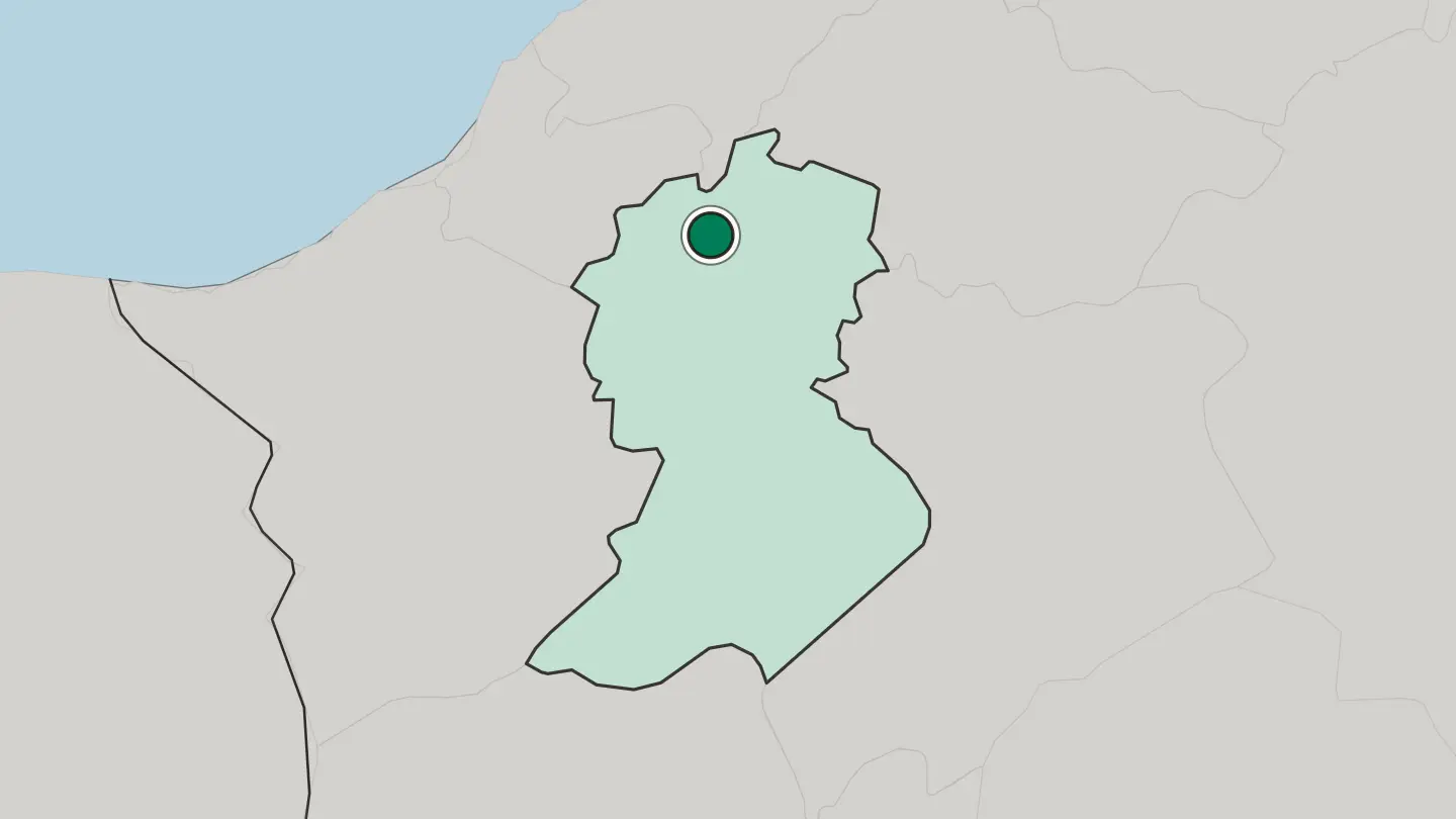 Map of Sidi Bel Abbes in Algeria