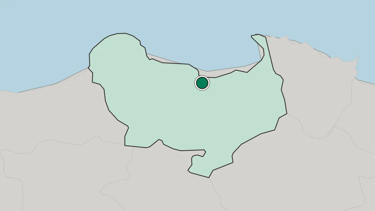 Map of Skikda in Algeria
