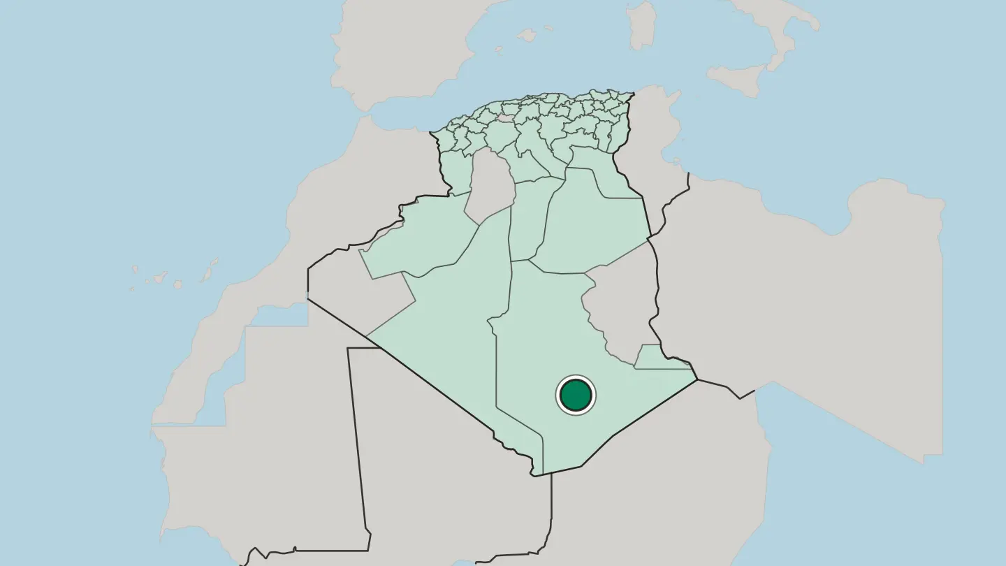 Map of Tamanghasset in Algeria