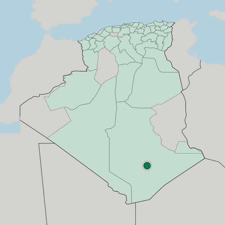 Map showing Tamanghasset — In Algeria