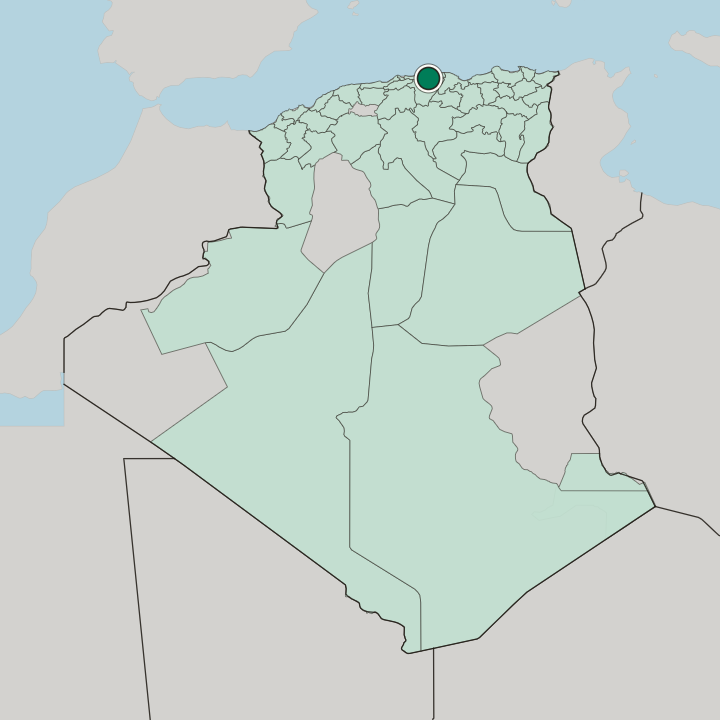 Map showing Tizi Ouzou — In Algeria