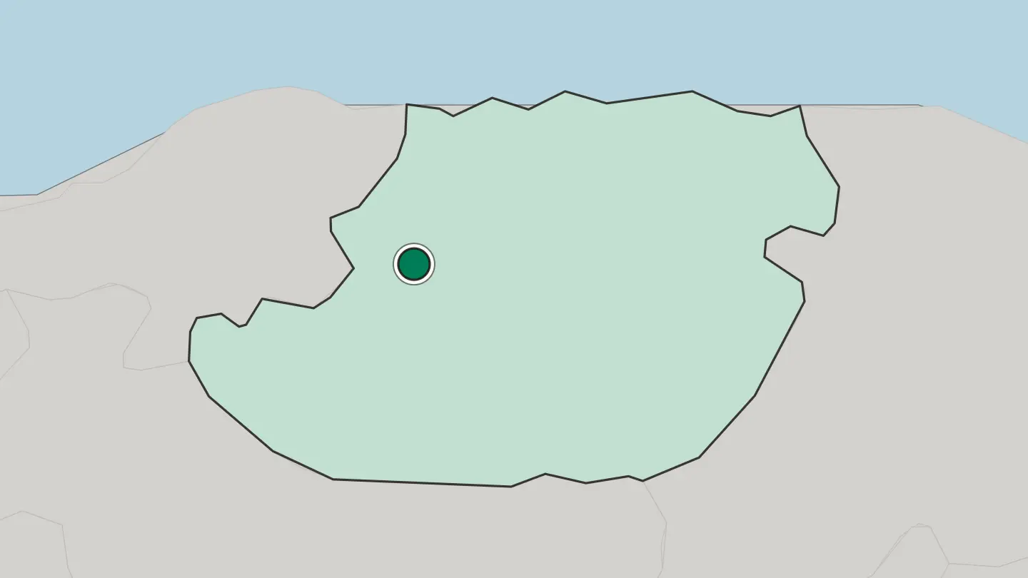Map of Tizi Ouzou in Algeria