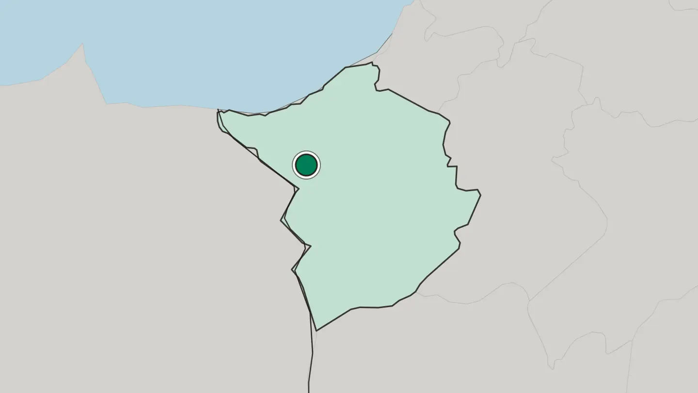 Map of Maghnia in Algeria