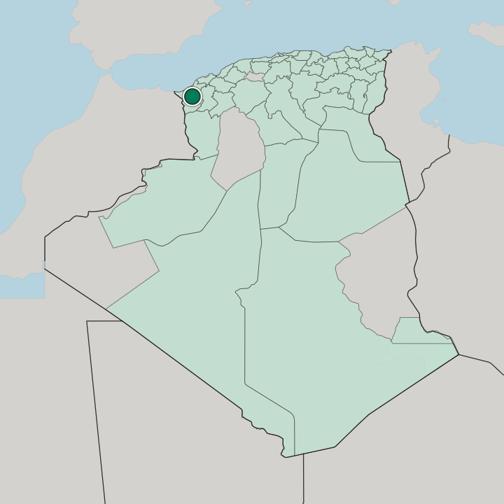 Map showing Tlemcen — In Algeria