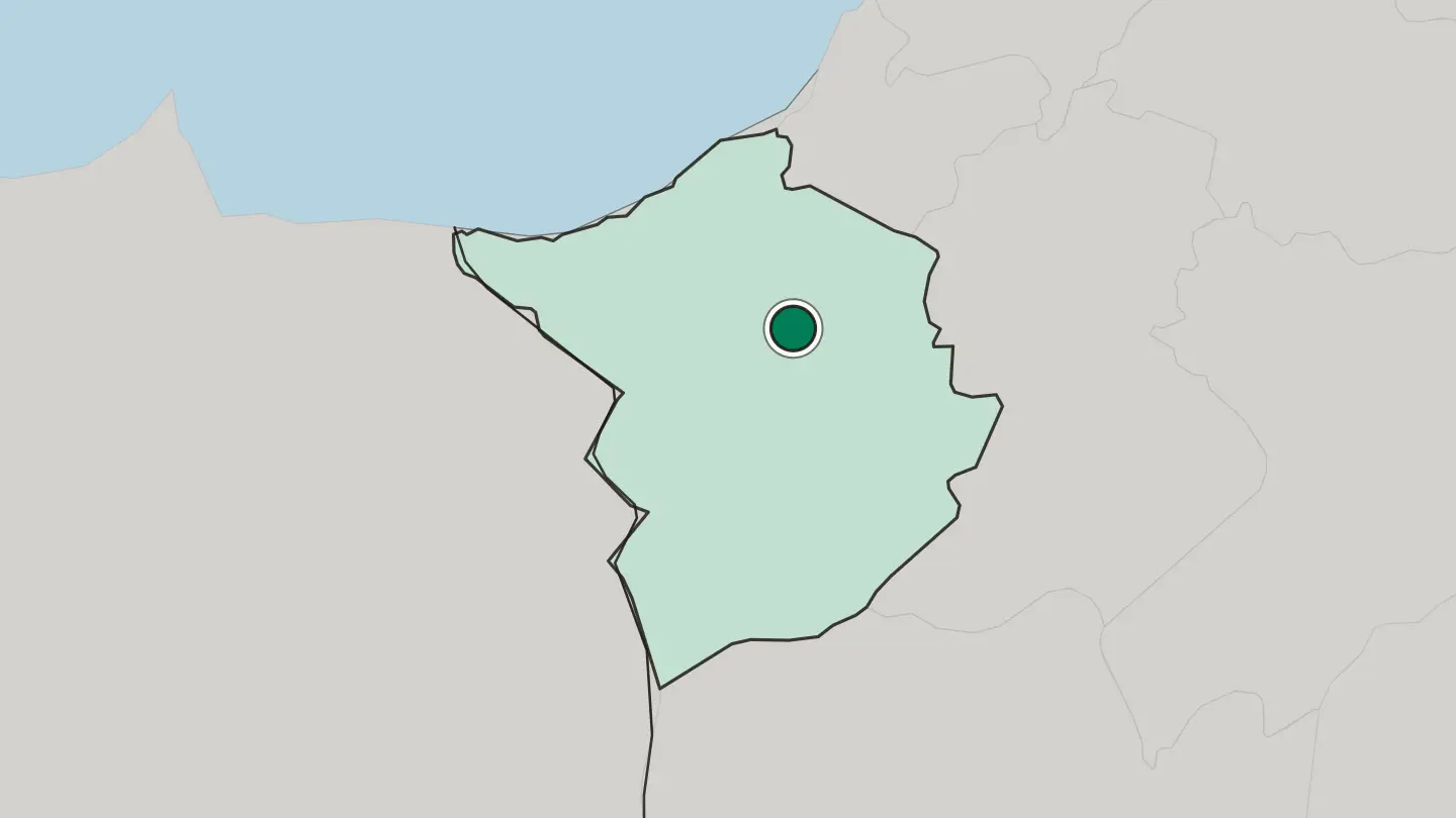 Map of Tlemcen in Algeria
