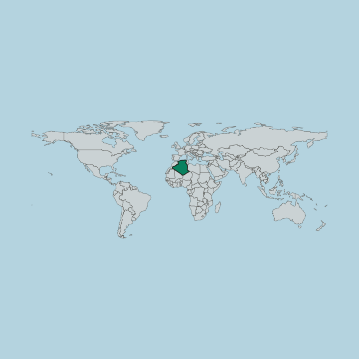Map showing Algeria — Worldwide